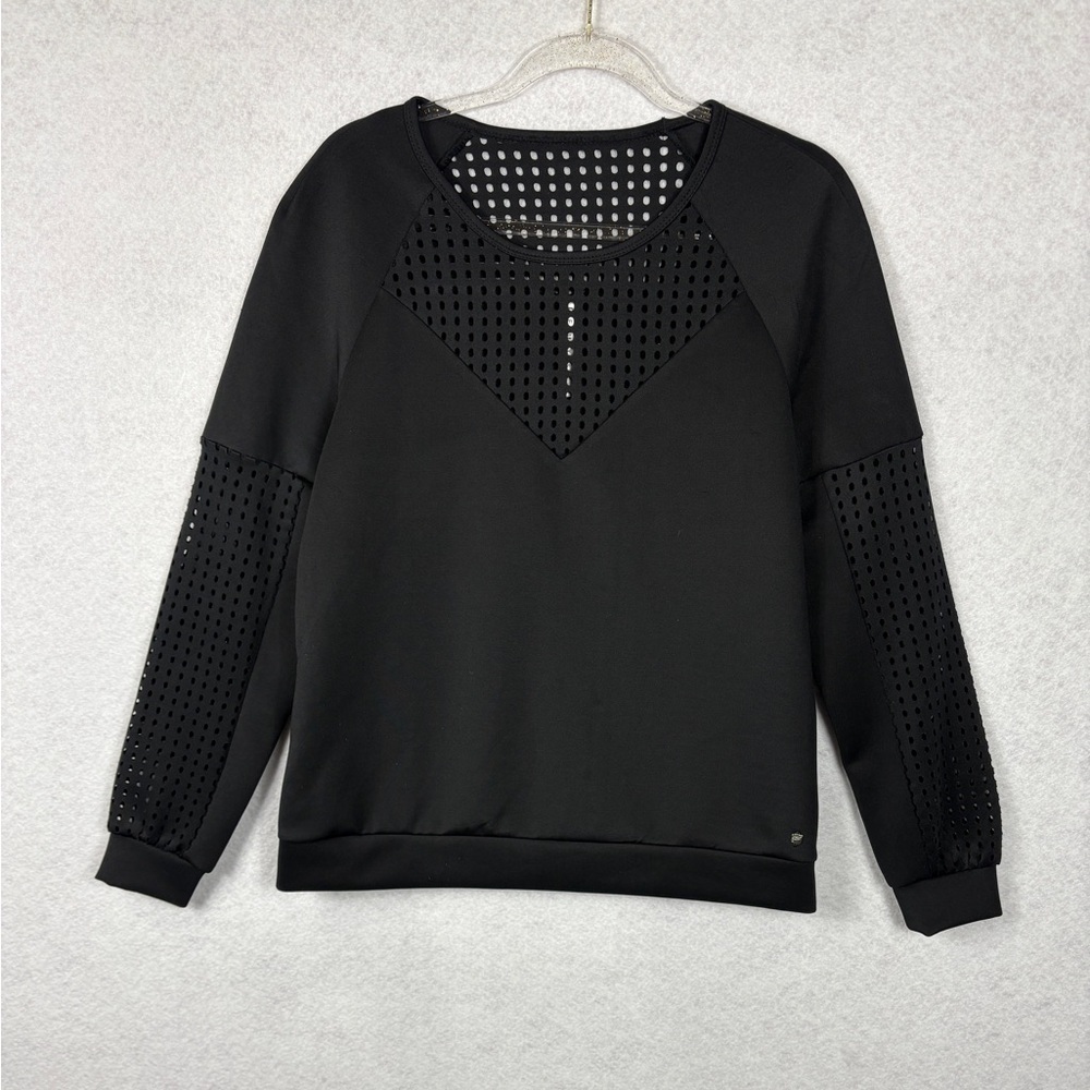 Fabletics Black Perforated Sweatshirt Size  Large